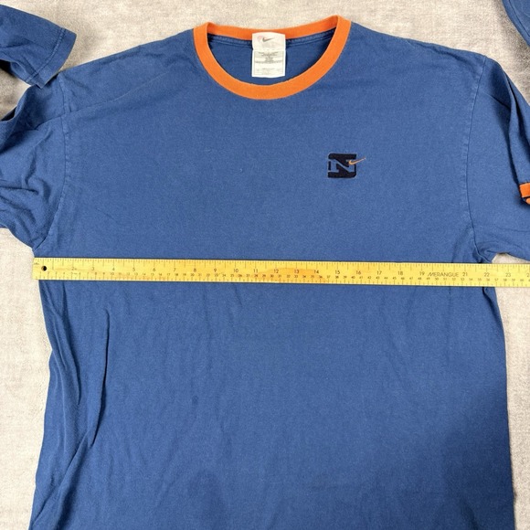 Nike Shirt Mens Large Blue Vtg 90s Varsity Long Sleeve Embroidered Made In USA - Picture 13 of 14